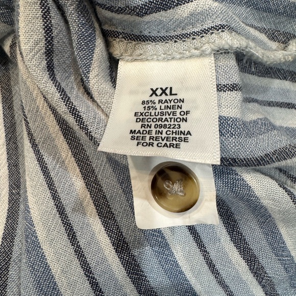 Magellan Outdoors Relaxed Shirt Blue Striped Button Down size XXL - Picture 11 of 12